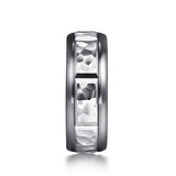 Mens Alternative 8mm Round Tantalum and 14K White Gold Band