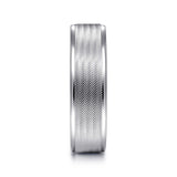 Jacob - 14K White Gold 6mm - Men's Wedding Band in Brushed Finish