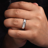 Jacob - 14K White Gold 6mm - Men's Wedding Band in Brushed Finish