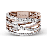 Clio Fashion Ring In 18k Rose and White Gold With Diamonds MR2606 In-Store Fabled Collection
