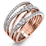 Clio Fashion Ring In 18k Rose and White Gold With Diamonds MR2606 In-Store Fabled Collection