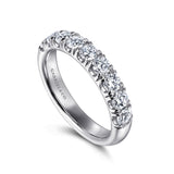 Gabriel & Co. Malaga 14K White Gold 9 Stone French Pave Diamond Wedding Band 1.00 CTW - view 3