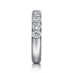 Gabriel & Co. Malaga 14K White Gold 9 Stone French Pave Diamond Wedding Band 1.00 CTW - view 4