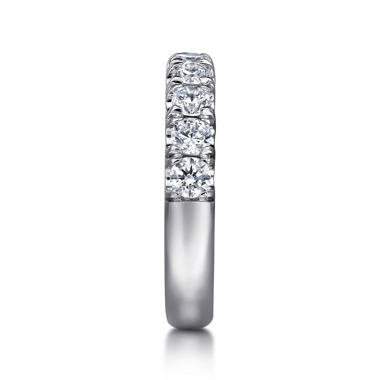 Gabriel & Co. Malaga 14K White Gold 9 Stone French Pave Diamond Wedding Band 1.00 CTW - view 4