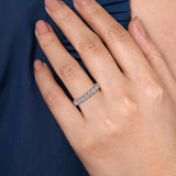 Gabriel & Co. Malaga 14K White Gold 9 Stone French Pave Diamond Wedding Band 1.00 CTW - view 5