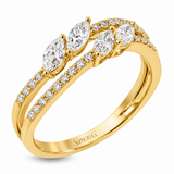 Simon G. LR2764 Mixed Shape Split Band Diamond Ring 0.55 CTW 18K Yellow Gold Size 6.5 | In-Store