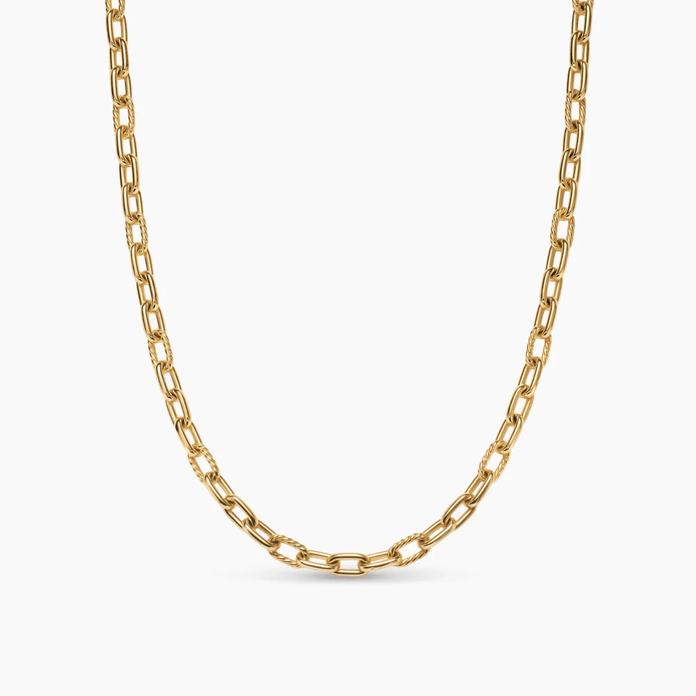 David Yurman 18K Yellow Gold Chain Link Necklace 32 Inch Pre-Owned