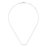 14K White Gold Diamond Curved Bar Necklace