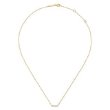 14K Yellow Gold Petite Pavé Diamond Bar Necklace