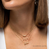 14K Yellow Gold Curved Diamond Bar Necklace In-Store