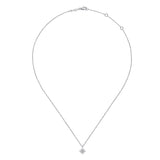 14K White Gold Diamond Pavé Starburst Pendant Necklace