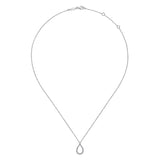 14K White Gold Teardrop Diamond Pendant Necklace