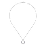 14K White Gold Diamond Circle Pendant Necklace