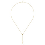 14K Yellow Gold Bujukan Bead Station Y Drop Necklace