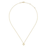 14K Yellow Gold Bujukan Bead Open Heart Pendant Necklace