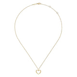 14K Yellow Gold Bujukan Beaded Open Heart Pendant Necklace