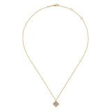 14K Yellow Gold Rope Diamond Pendant Necklace