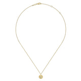 14K White-Yellow Gold Bujukan Diamond Cut Pendant Necklace