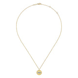 14K Yellow Gold Bujukan Diamond Evil Eye Medallion Necklace In-Store