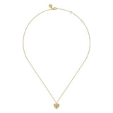 14K White And Yellow Gold Diamond And Heart Pendant Necklace