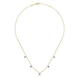 14K Yellow Gold London Blue Topaz Station Necklace