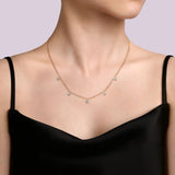 14K Yellow Gold London Blue Topaz Station Necklace