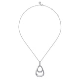 925 Sterling Silver White Sapphire Bujukan Pendant Drop Necklace