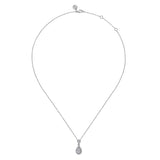 14K White Gold Diamond Pear Shape Pendant Necklace