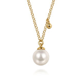 14K Yellow Gold Pearl Drop Necklace In-Store