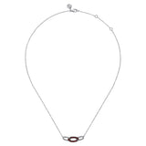 925 Sterling Silver Garnet Bujukan Link Bar Necklace In-Store
