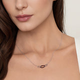 925 Sterling Silver Garnet Bujukan Link Bar Necklace In-Store