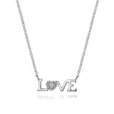 925 Sterling Silver Diamond Bujukan LOVE Pendant Necklace