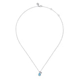 925 Sterling Silver Pear Blue Topaz Bujukan Pendant Necklace Available In-Store