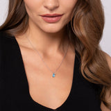 925 Sterling Silver Pear Blue Topaz Bujukan Pendant Necklace Available In-Store