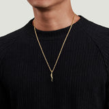 22 Inch 14K Yellow Gold Italian Horn Pendant Necklace
