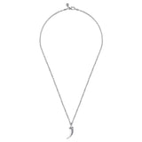 22 Inch 925 Sterling Silver Horn Pendant Necklace
