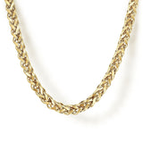 14K Yellow Gold Hollow Men's Wheat Chain Necklace 20 - 22 - 24 Inch