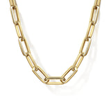 14K Yellow Gold Solid Faceted Men's Link Chain Necklace 20 - 22 - 24 Inch