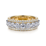 Gabriel & Co. Nash Wide 14K Two Tone Diamond Anniversary Band 1.95 CTW