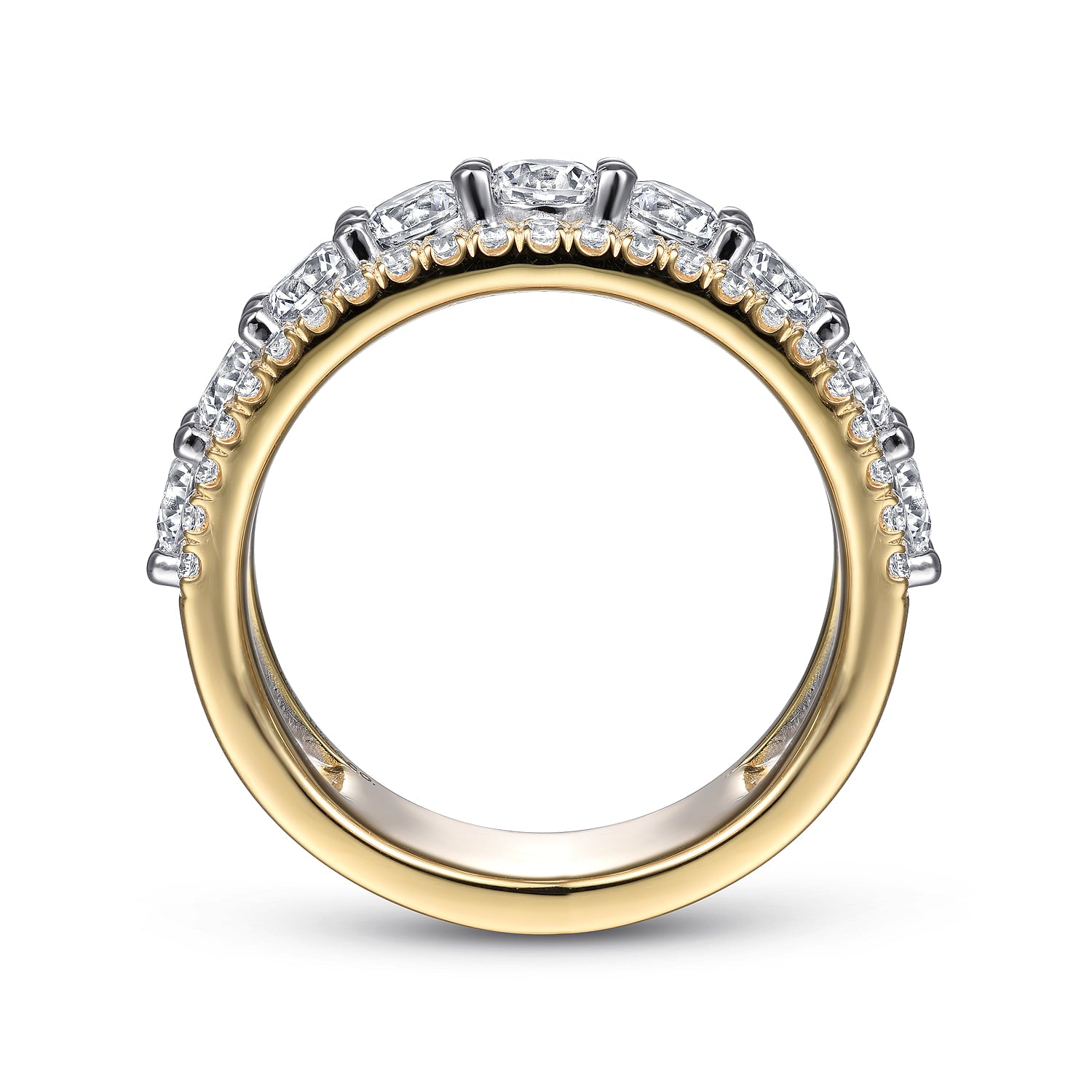 Gabriel & Co. Nash Wide 14K Two Tone Diamond Anniversary Band 1.95 CTW - view 2