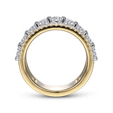 Gabriel & Co. Nash Wide 14K Two Tone Diamond Anniversary Band 1.95 CTW - view 2