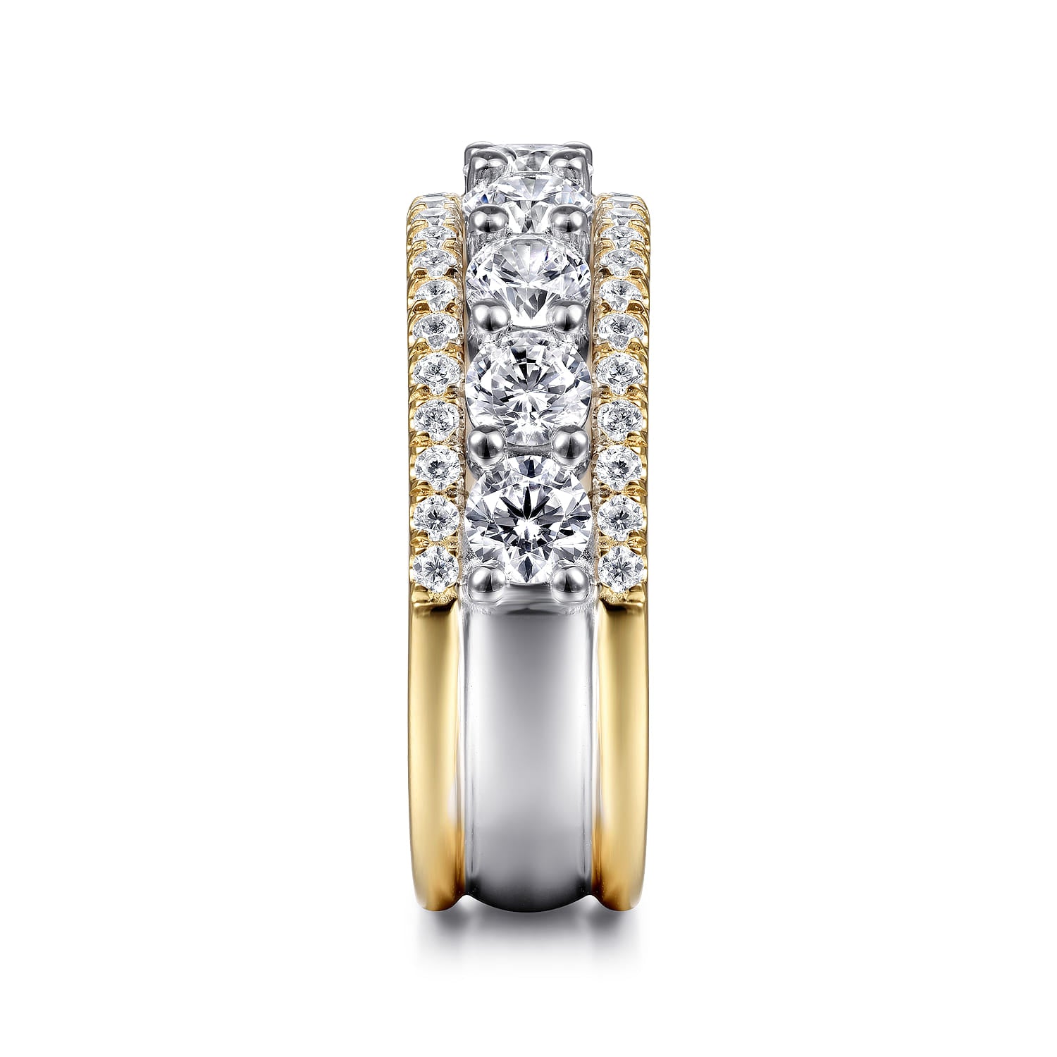 Gabriel & Co. Nash Wide 14K Two Tone Diamond Anniversary Band 1.95 CTW - view 4