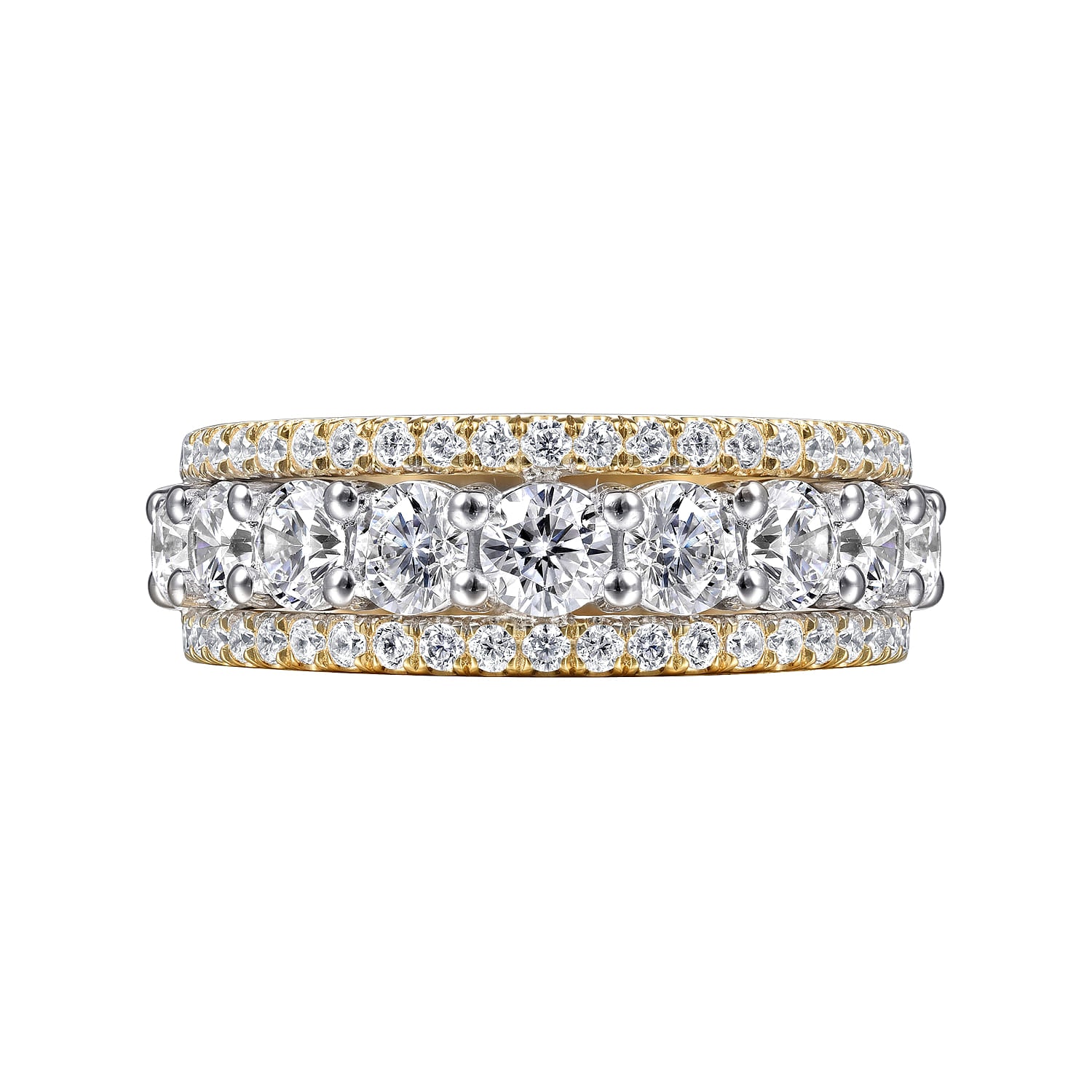 Gabriel & Co. Nash Wide 14K Two Tone Diamond Anniversary Band 1.95 CTW - view 6