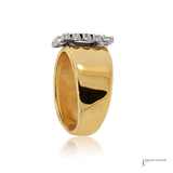 14K Two-Tone Gold Black Onyx & Diamond Statement Ring | Luxury Fine Jewelry