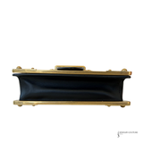 Authentic Prada Cahier City Crossbody Bag Black Calfskin & Saffiano Leather Antique Gold Hardware | Made in Italy | Pre-Owned