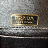 Authentic Prada Cahier City Crossbody Bag Black Calfskin & Saffiano Leather Antique Gold Hardware | Made in Italy | Pre-Owned