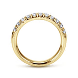 Gabriel & Co. Portofino 14K Yellow Gold 11 Stone French Pave Diamond Wedding Band 0.50 CTW - view 2