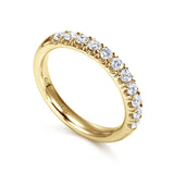 Gabriel & Co. Portofino 14K Yellow Gold 11 Stone French Pave Diamond Wedding Band 0.50 CTW - view 3