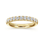 Gabriel & Co. Portofino 14K Yellow Gold 11 Stone French Pave Diamond Wedding Band 0.50 CTW - view 4