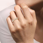 Gabriel & Co. Portofino 14K Yellow Gold 11 Stone French Pave Diamond Wedding Band 0.50 CTW - view 5